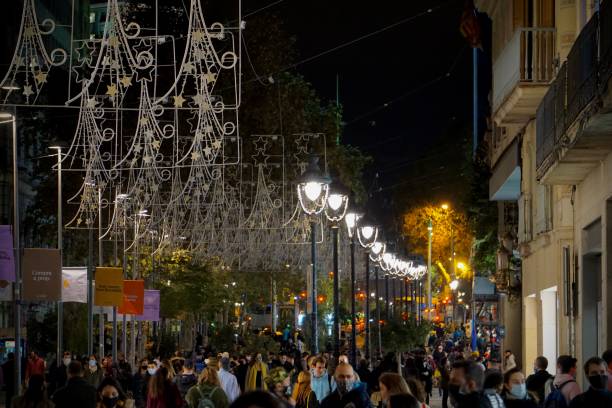 istock Evening walk in Barcelona city center 1286988837