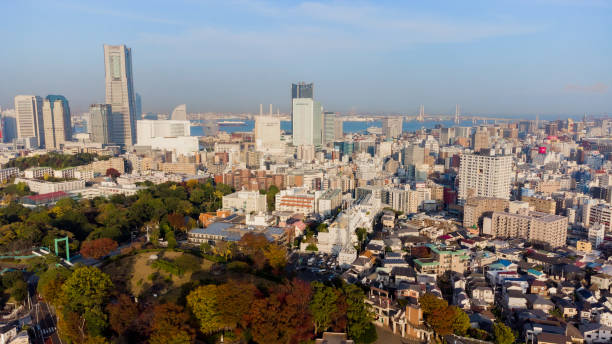 istock Skyline Aerial view in Yokohama 1286989751