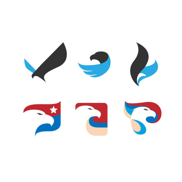 дизайн логотипа орлиной птицы - сокол stock illustrations