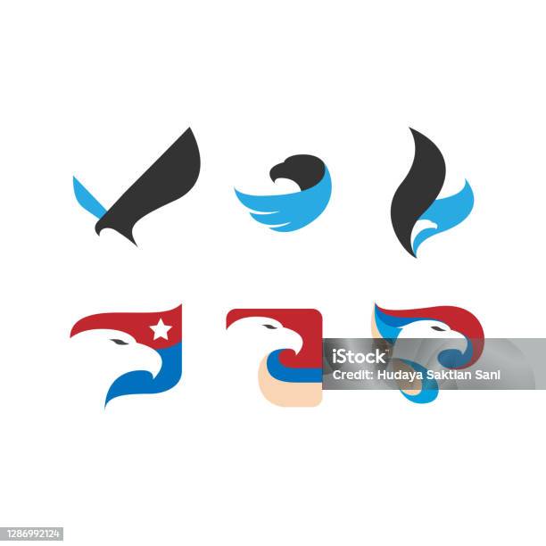Дизайн Логотипа Орлиной Птицы — стоковая векторная графика и другие изображения на тему Орёл - Орёл, Логотип, Иконка