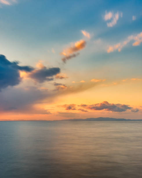 istock Sunset over the ocean in Osaka Bay with dramatic sky and clouds 1286996418