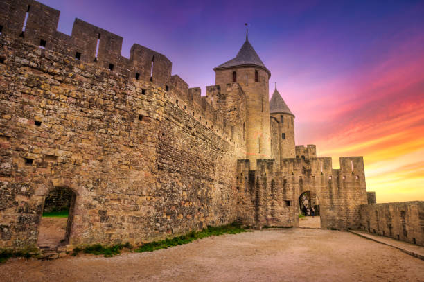istock walls of Carcassonne at sunset 1287000590