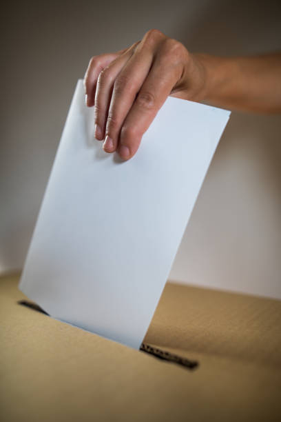 istock Conceptual image of a person voting during elections 1287001694