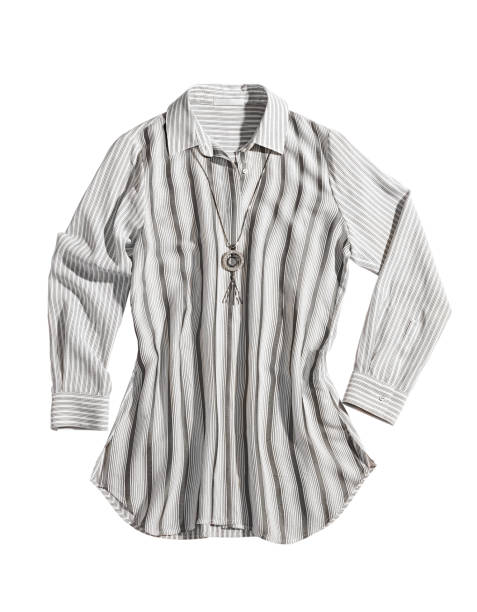 istock Fashionable striped shirt isolated on white background 1287003849