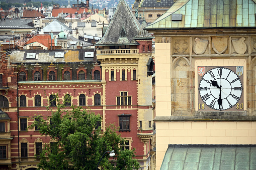 Clock tower in Prague Czech Republic