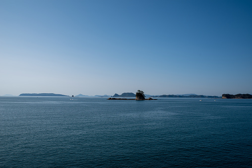 Scenery of Kujukushima(99 islands) in Sasebo City on a sunny day