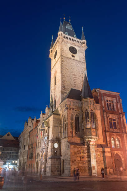 istock Prague Astronomical Clock, medieval astronomical clock in the old town square at night. 1287008576