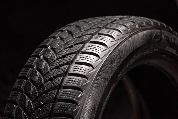 istock Winter tires isolated on black background 1287015142