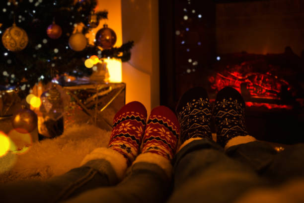 istock woolen socks near fireplace 1287016786
