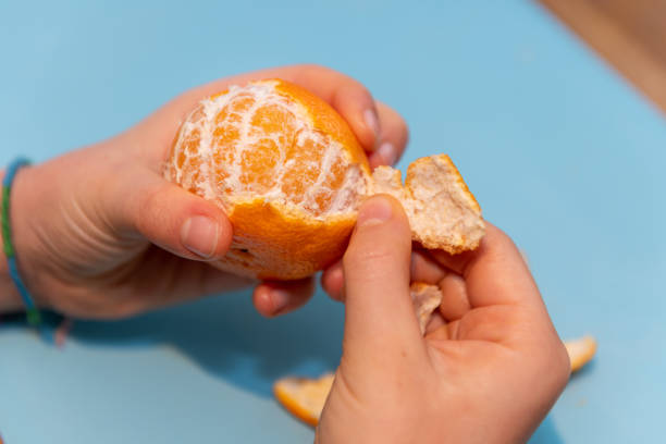 istock Girl peeling a clementine 1287017656