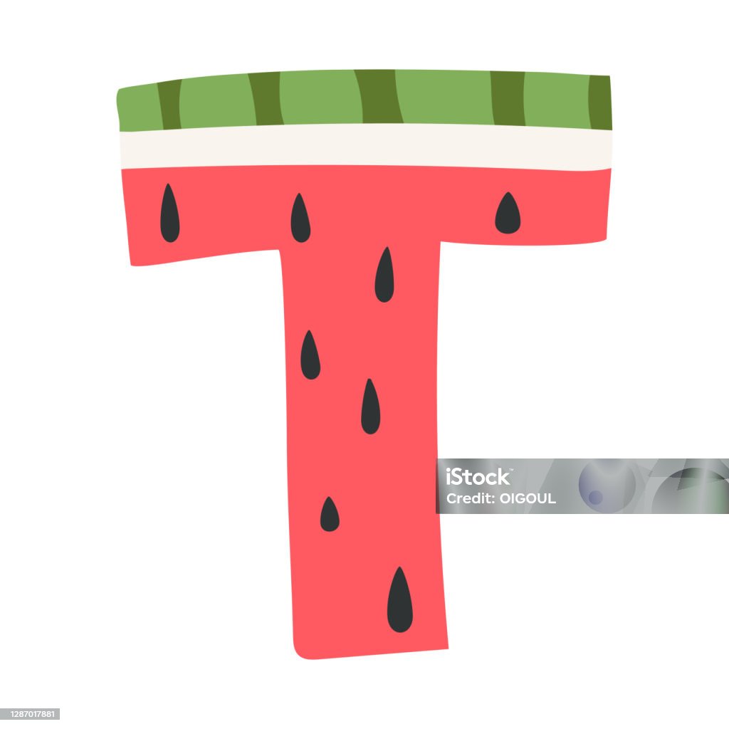 Dưa Hấu Dưới Dạng Chữ T Thiết Kế Chữ Trái Cây Hình Minh Họa Vector ...