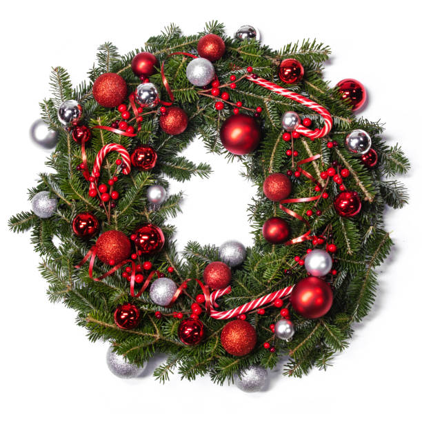 istock Christmas fir wreath isolated 1287020066