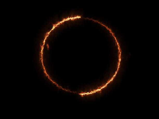 cercle de feu - fireball orange flame burnt photos et images de collection