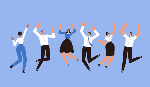 istock A successful business team jumps and rejoices. The concept of good cooperation and teamwork 1287023972