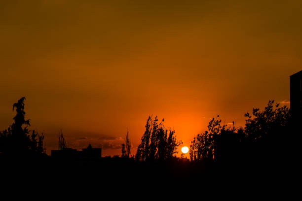 istock Sunrise business tower silhouette in Madrid 1287027108