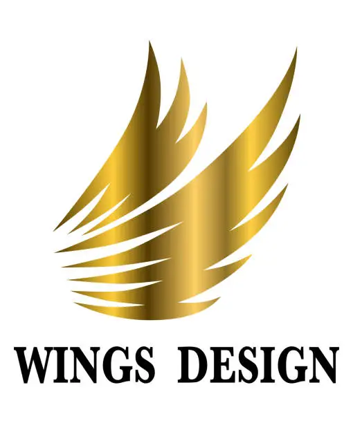 Vector illustration of Golden animal wing logo design vector illustration suitable for branding or symbol.