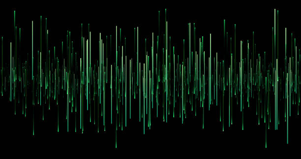 istock Sound waves height background. Music and audio light waves banner. Magic bright colors stripe. 1287030436