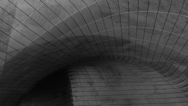 istock Abstract modern architecture. Gray concrete background. Geometric tunnel. 3d rendering. 1287033894