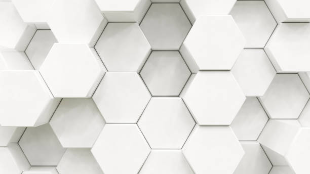 istock Abstract white luxury background with golden hexagons. 3d rendering. 1287033917