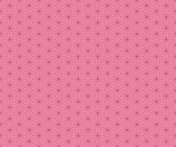 ●麻葉模様(ピンク)の背景用素材のイラスト。 - 和柄点のイラスト素材／クリップアート素材／マンガ素材／アイコン素材