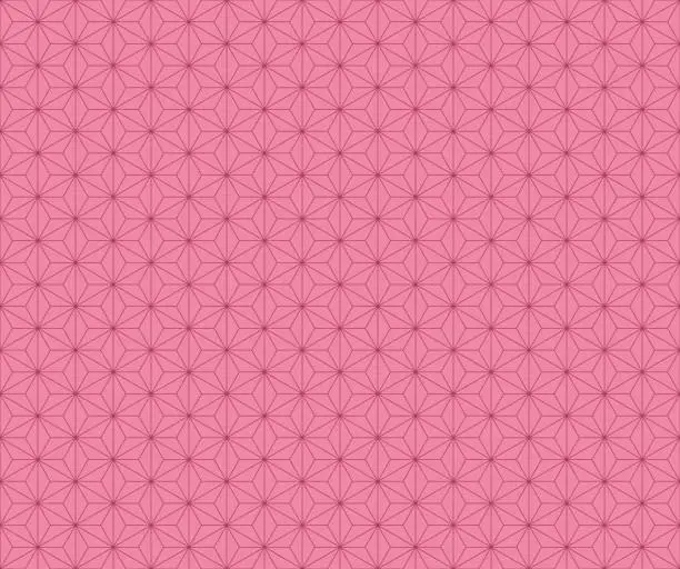 Vector illustration of Illustration of material for background of hemp leaf pattern (Pink).