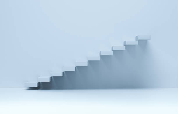 istock Stairs going upward. business rise, forward achievement. 1287039949