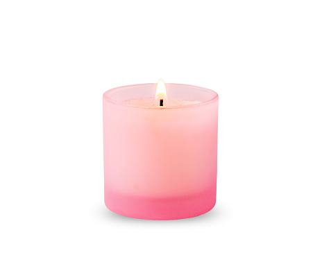 Scented candles on white background with clipping path