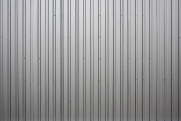 istock aluminum Facade. corrugated iron sheet or trapezoidal sheet metal 1287044047