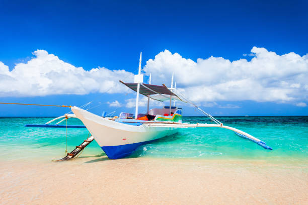 istock Boat at Boracay island beach, Philiphines 1287046889