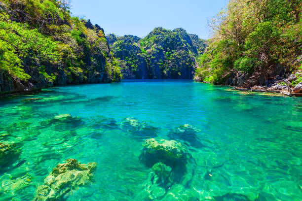 jezioro kayangan na wyspie coron, filipiny - kayangan lake zdjęcia i obrazy z banku zdjęć