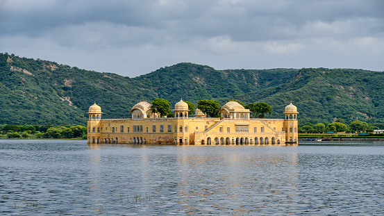 Jal Mahal (Water Palace) in the middle of the Man Sagar Lake in Jaipur, Rajasthan, India