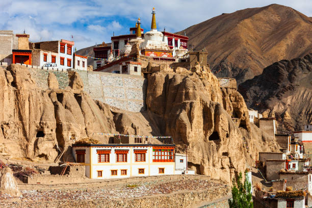 Lamayuru Monastery in Ladakh, north India Lamayuru Monastery or Gompa is a tibetan style buddhist monastery in Lamayuru village in Ladakh, north India phyang monastery stock pictures, royalty-free photos & images