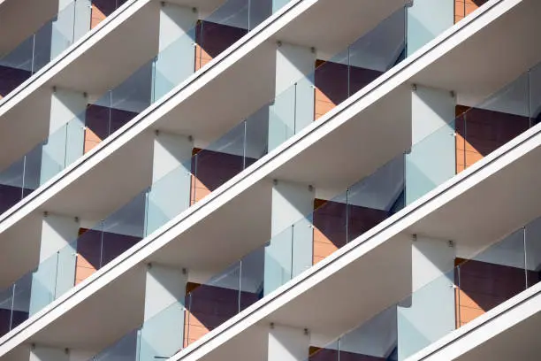 Photo of Balconies in modern apartment building