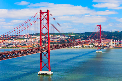 25 de Abril or 25 April Bridge is a bridge connecting the Lisbon city to the Almada municipality on the bank of Tejo river, Lisbon