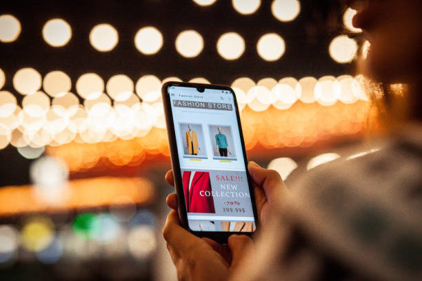 istock Clothes Online Store Application, Sale Concept 1287055156