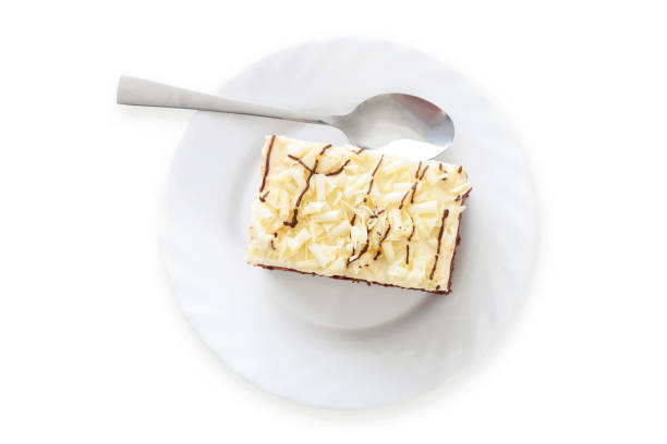 istock Piece of sponge cake on a plate 1287055841