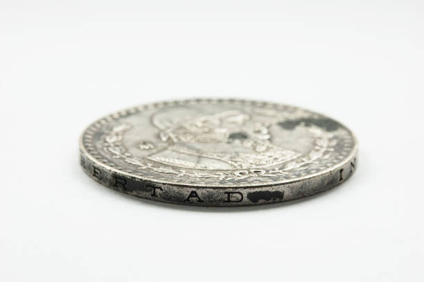 istock Antique clad silver mexican morelos coin 1287057015