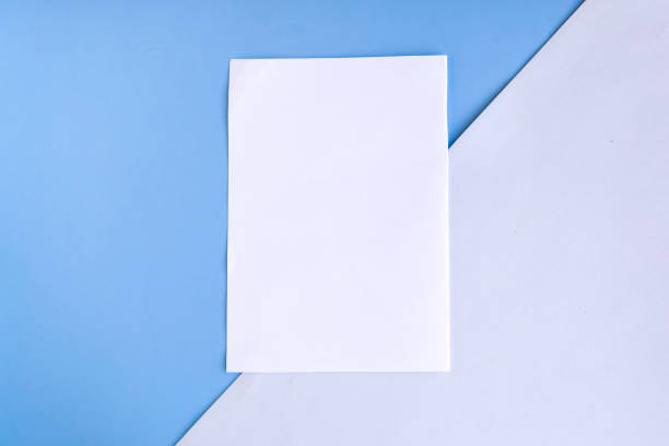 istock White mockup blank on geometric blue and white background, copy space for the text 1287058715