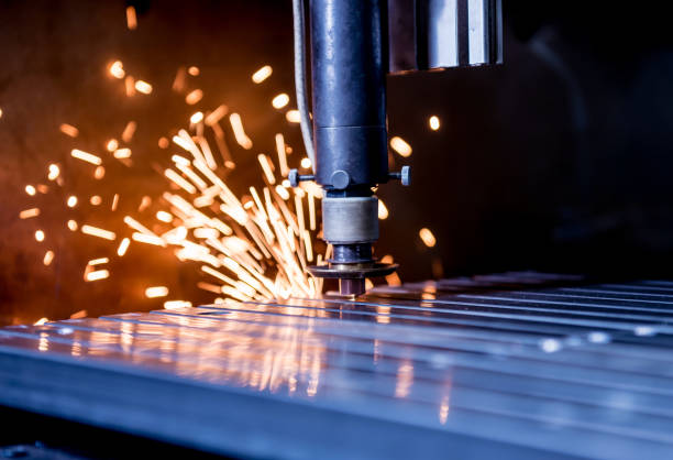 istock The laser cutting machine cutting the holes on pipes 1287058939