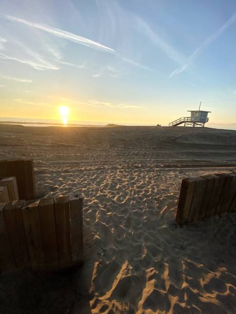 istock Sunset on Dockweiler State Beach, Los Angeles, USA 1287059785