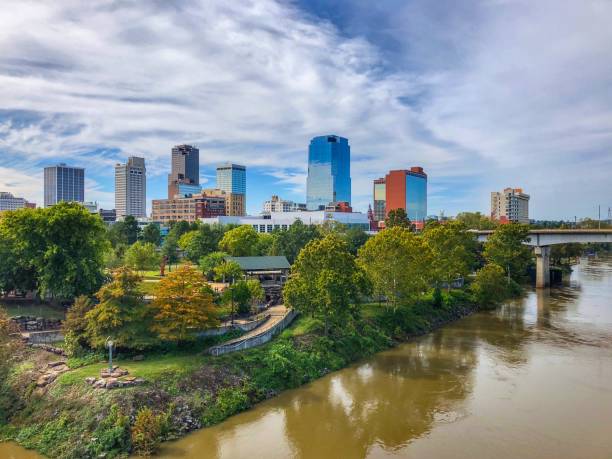 Little Rock Skyline on an Autumn Day Little Rock Skyline on an Autumn Day as Viewed From The Arkansas River michael dean shelton stock pictures, royalty-free photos & images