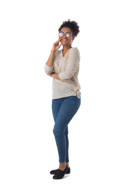 istock Full length woman portrait on white 1287061286