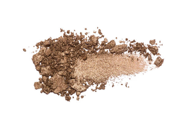 istock Eyeshadow sample isolated on white background. Crushed brown metallic eyeshadow. Closeup of a makeup product. 1287065312