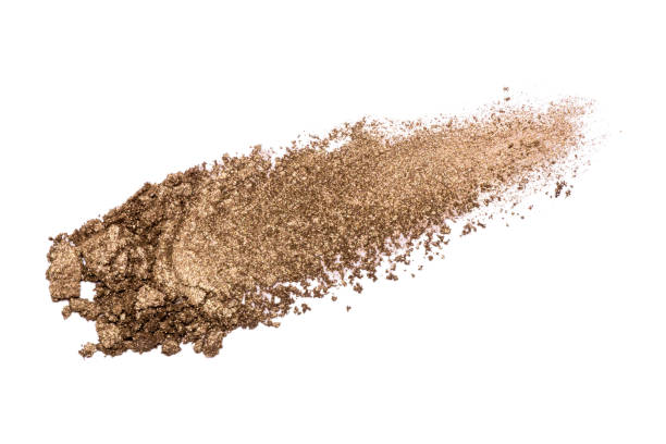 istock Eyeshadow sample isolated on white background. Crushed brown metallic eyeshadow. Closeup of a makeup product. 1287065316