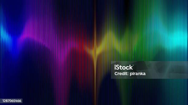 Multi Colored Sound Wave Stock Photo - Download Image Now - Sound Wave, Rainbow, Backgrounds