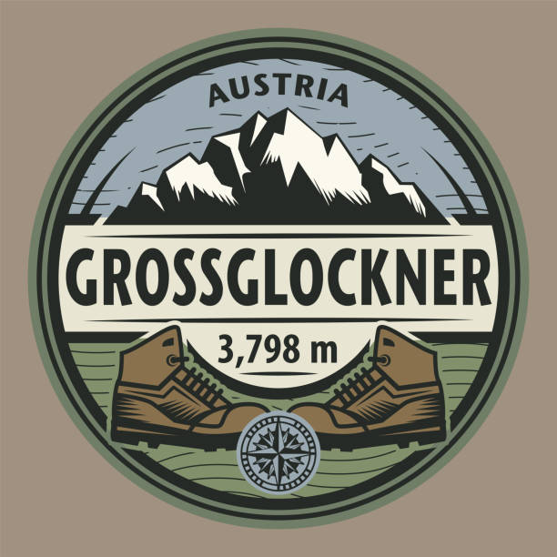 stockillustraties, clipart, cartoons en iconen met the grossglockner - the highest mountain in austria - brennerpas