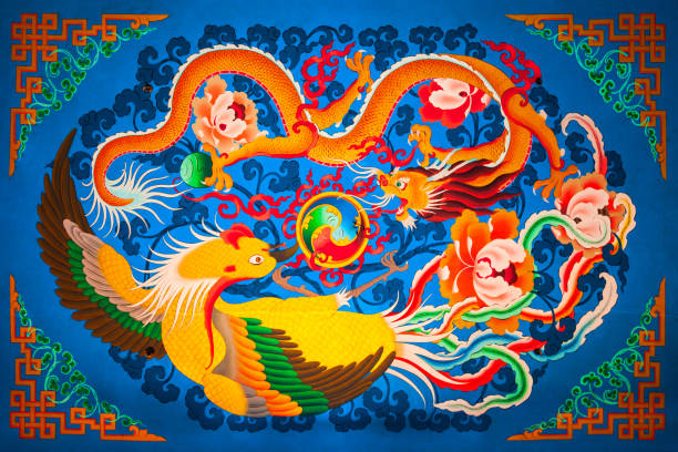 KATHMANDU, NEPAL - MARCH 01, 2014: Buddhist painting inside the Boudhanath Temple in Kathmandu city in Nepal