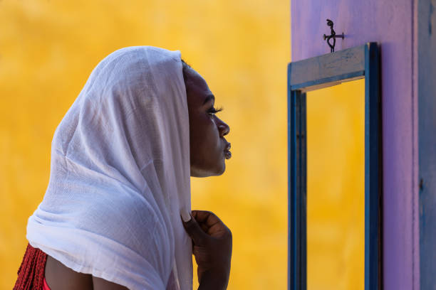 istock Africa woman with shawl. 1287068705