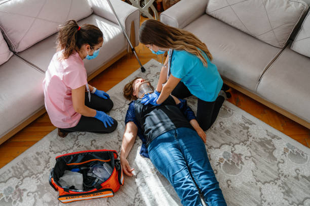 istock Paramedics give first aid to an unconscious elderly woman 1287069571