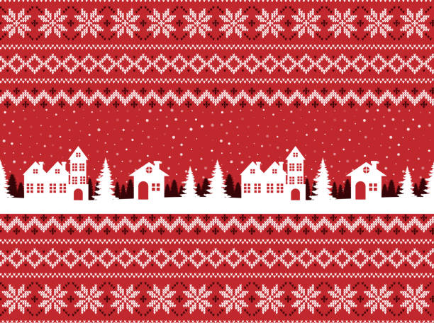 Knitted Christmas and New Year pattern. Wool Knitting Sweater Design. Wallpaper wrapping paper textile print. Knitted Christmas and New Year pattern. Wool Knitting Sweater Design. Wallpaper wrapping paper textile print. eps 10 christmas sweater stock illustrations